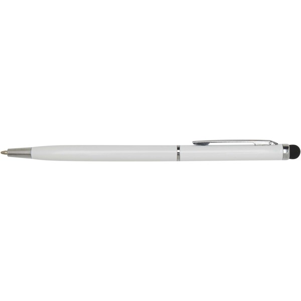 Ore aluminium ballpoint pen with stylus (blue ink) - White