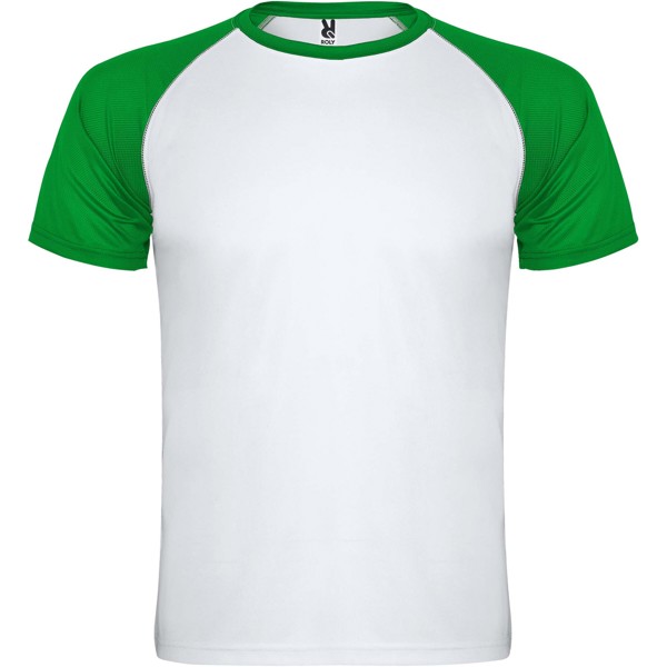 Indianapolis short sleeve kids sports t-shirt - White / Fern Green / 12