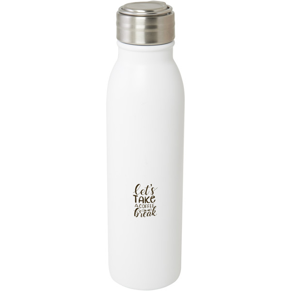 Harper 720 ml RCS certified stainless steel water bottle with metal loop - White