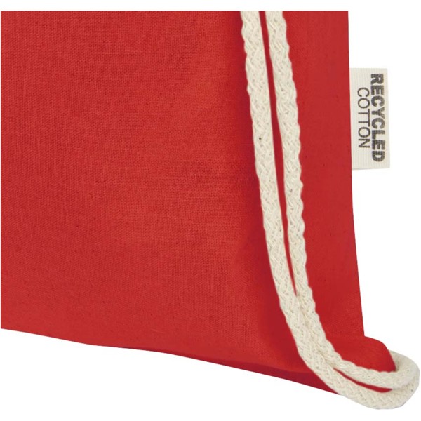 Oregon 140 g/m² GRS recycled cotton drawstring bag - Red