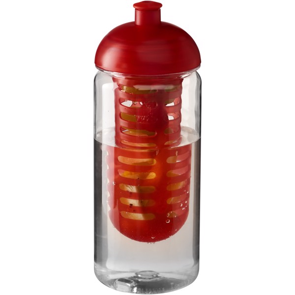 Láhev s infuzérem akupolovitým víčkem Octave Tritan™ 600 ml - Průhledná / Červená s efektem námrazy