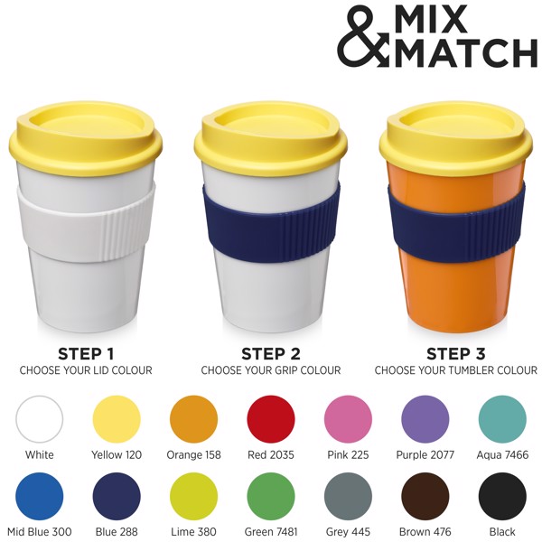 Americano® medio 300 ml con agarradera - Blanco / Gris