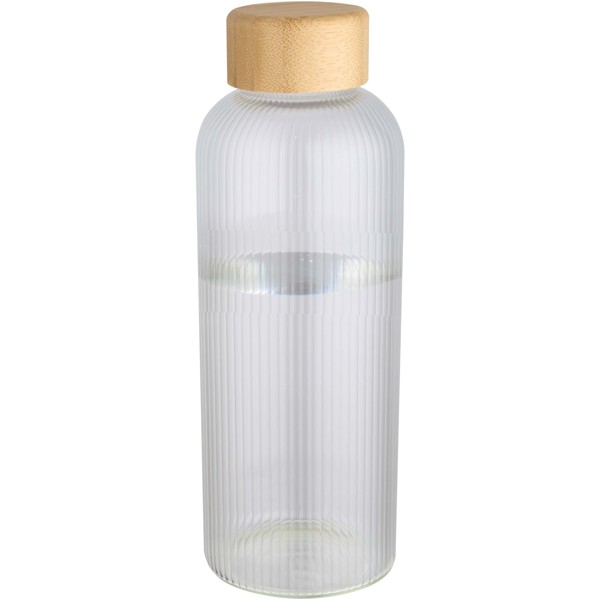 Mirage 650 ml single-walled borosilicate glass bottle with bamboo lid