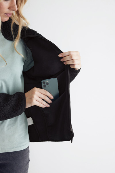 IQONIQ Diran recycled polyester pile fleece jacket - Black / XL