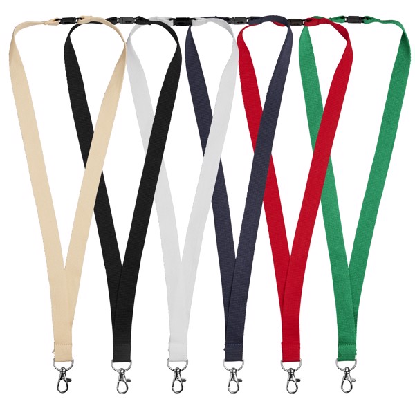 Lanyard de algodón con clip de seguridad "Dylan" - Rojo
