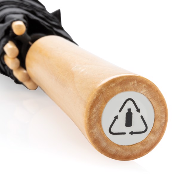 23" auto open storm proof RPET umbrella - Black