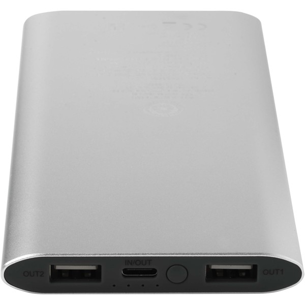 Juice 8000 mAh Type-C recycled aluminium wireless power bank - Silver