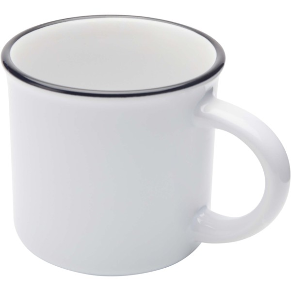 Bari 240 ml ceramic mug with glossy finish - White
