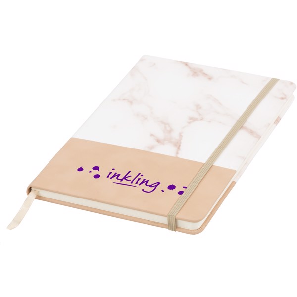 Two-tone A5 marble look notebook