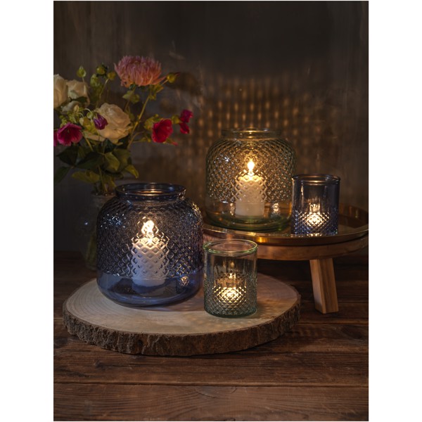 Estar recycled glass candle holder - Transparent clear