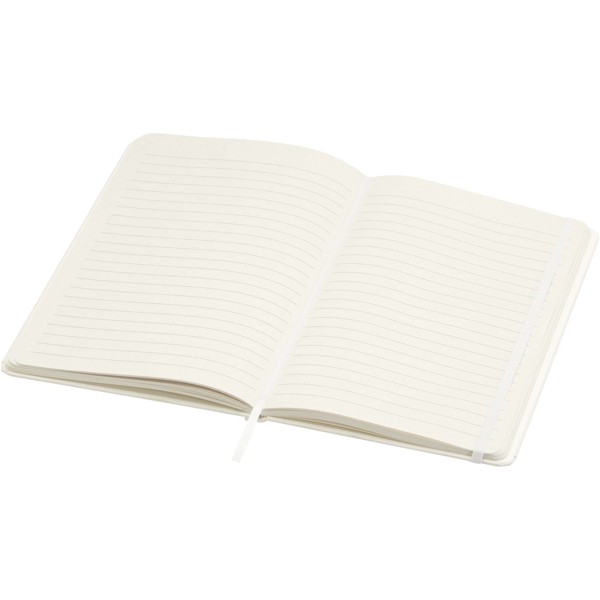Bass A5 recycled hard cover notebook with lined pages - White