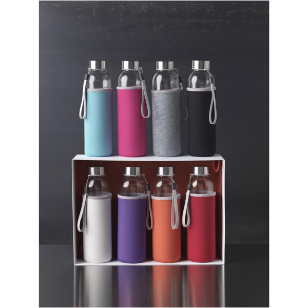 Bodhi 500 ml glass water bottle - White