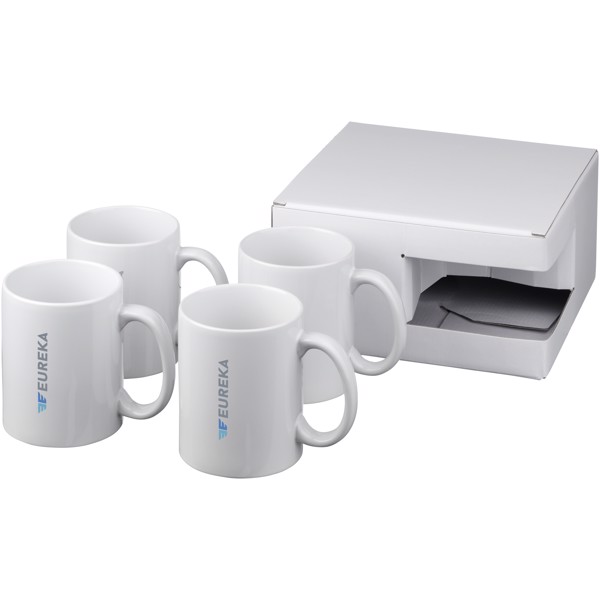 Ceramic mug 4-pieces gift set - White