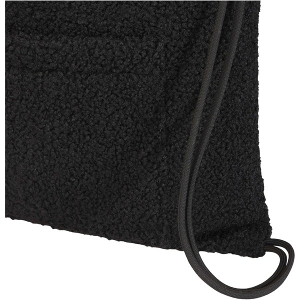 Bear GRS recycled sherpa drawstring backpack 9L - Black