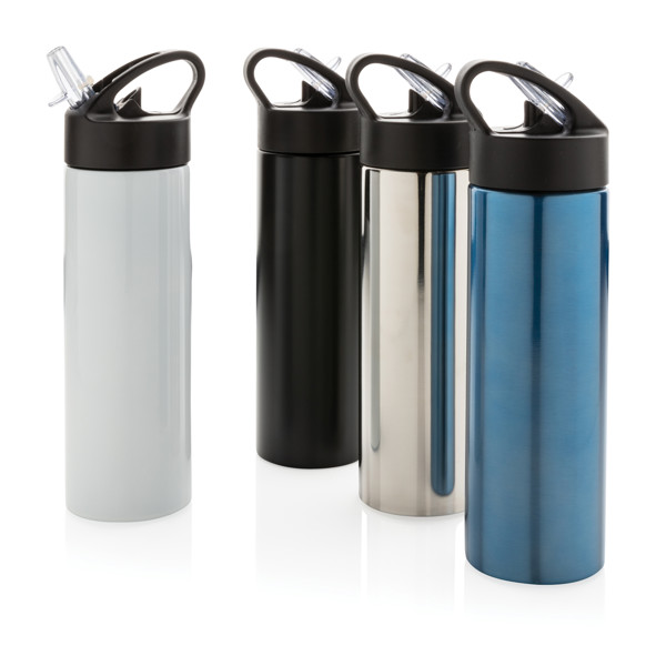 Sport bottle with straw - White