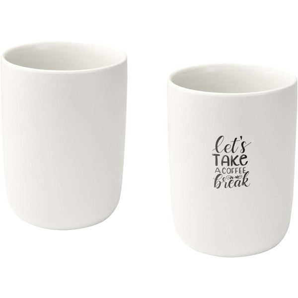 Male 350 ml ceramic cups with matt finish - set of 2 - White