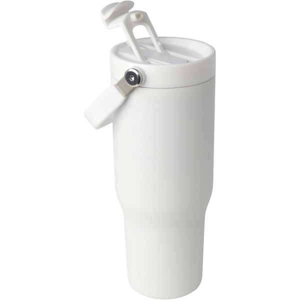 Bronx 900 ml RCS recycled stainless steel copper vacuum insulated tumbler with dual function lid - White