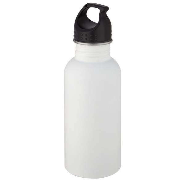 Luca 500 ml stainless steel water bottle - White
