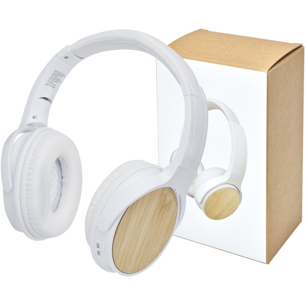 Athos bamboo Bluetooth® headphones with microphone