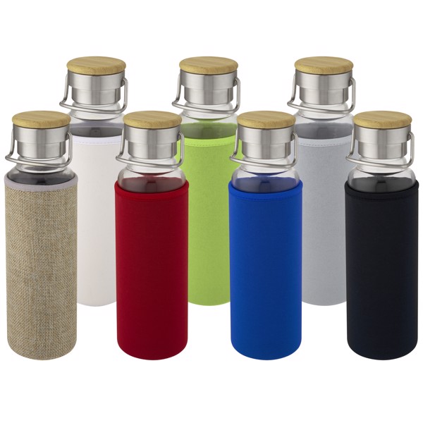 Thor 660 ml glass bottle with neoprene sleeve - Blue