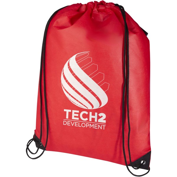Evergreen GRS recycled non-woven drawstring bag 5L - Red