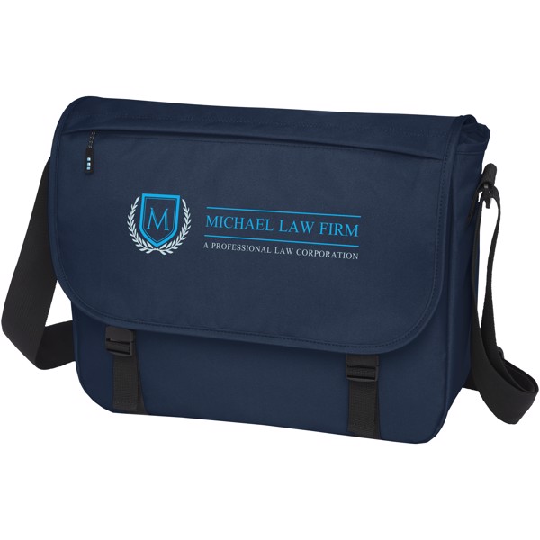 Mochila para portátil de 15" de PET reciclado GRS "Baikal" - Azul marino
