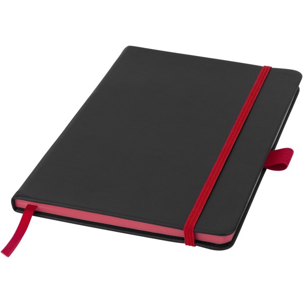 Libreta A5 de tapa dura "Color-Edge" - Negro intenso / Rojo