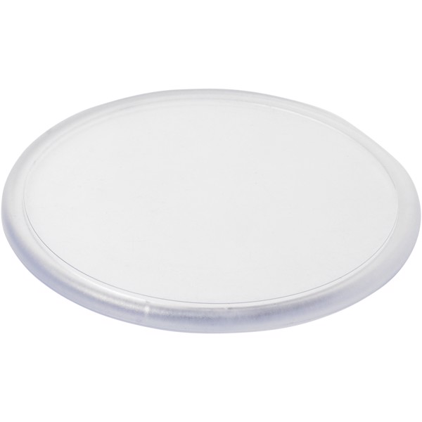 Ellison round plastic coaster with paper insert