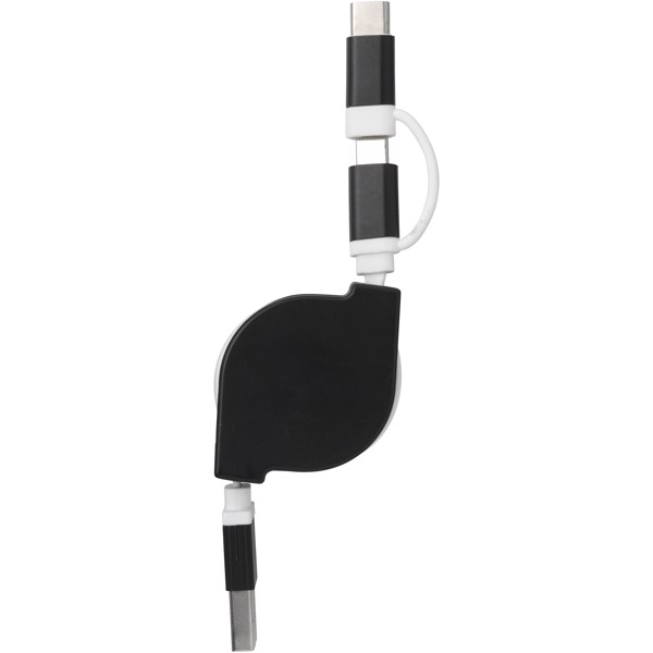 Triple 3-in-1 charging cable - Solid black
