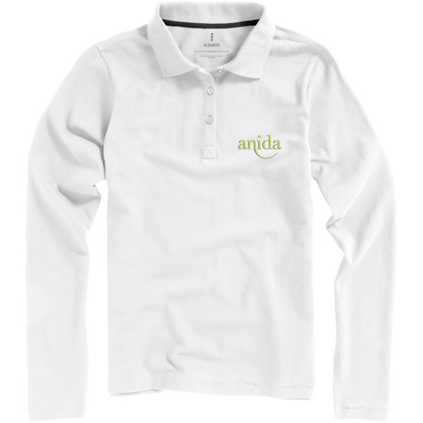 Oakville long sleeve women's polo - White / XS