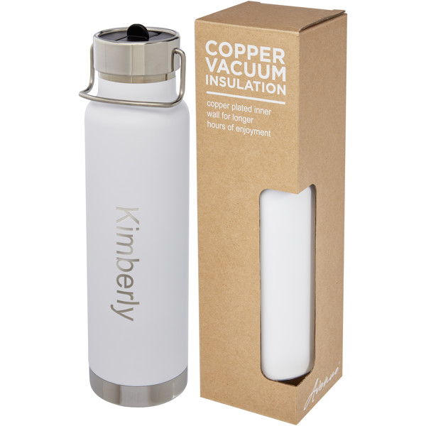 Thor 750 ml copper vacuum insulated sport bottle - White