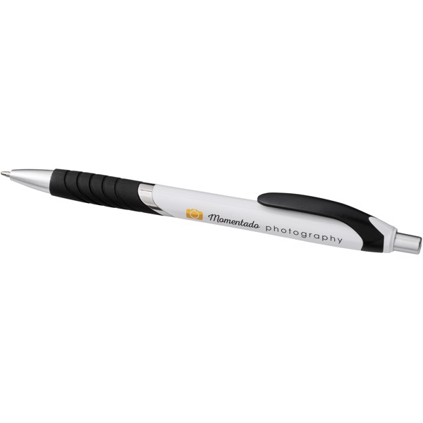 Turbo ballpoint pen with white barrel - White / Solid black