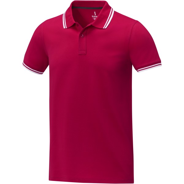 Amarago short sleeve men's tipping polo - Red / S