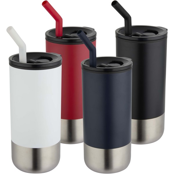 Grayson 480 ml RCS recycled insulated tumbler with straw - Red