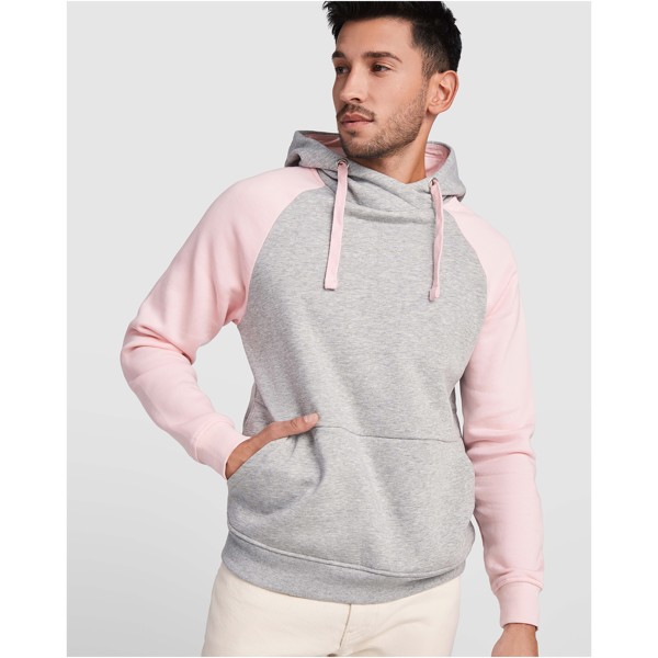Badet unisex two-tone hoodie - Heather Grey / Garnet / 2XL