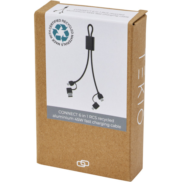 Connect 6-in-1 RCS recycled aluminium 45W quick charge & data transfer cable
