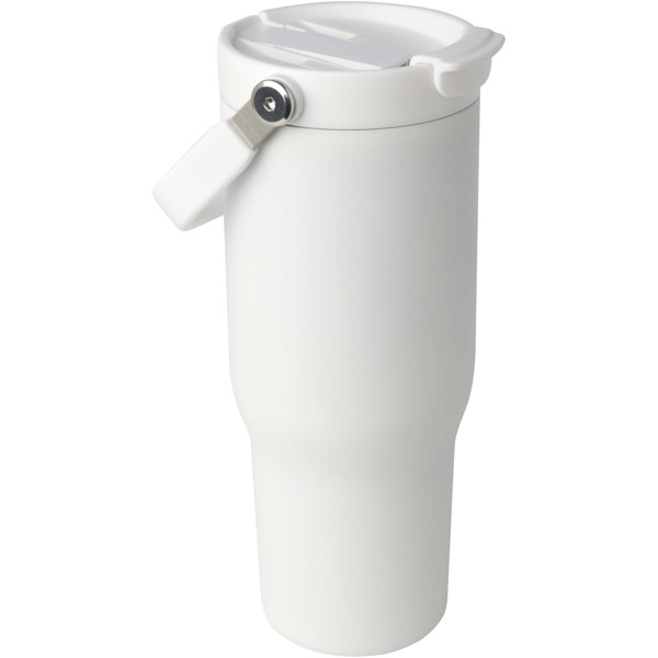 Bronx 900 ml RCS recycled stainless steel copper vacuum insulated tumbler with dual function lid - White