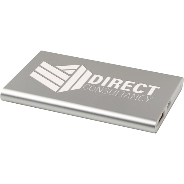 Pep 4000 mAh Type-C recycled aluminium power bank - Silver