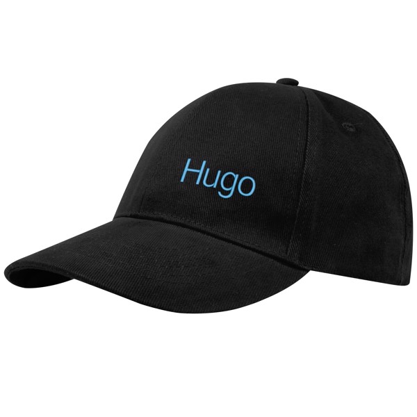 Gorra reciclada de 6 paneles GRS "Trona" - Negro intenso