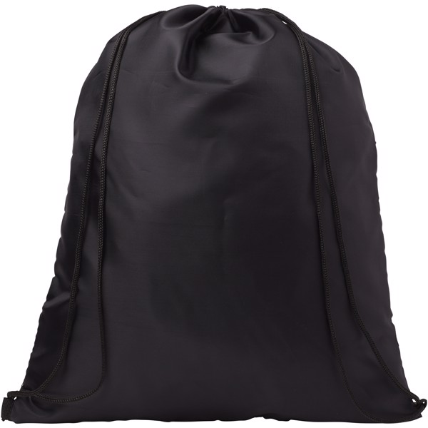 Kick zippered pockets drawstring backpack - Solid black