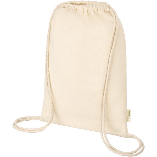 Orissa 100 g/m² organic cotton drawstring bag 5L - Natural