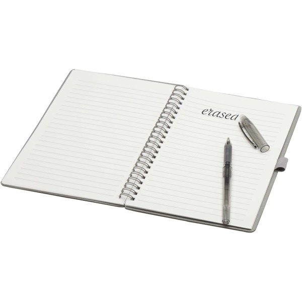 Slate A5 reusable hard cover notebook and pen set (black ink) - Grey