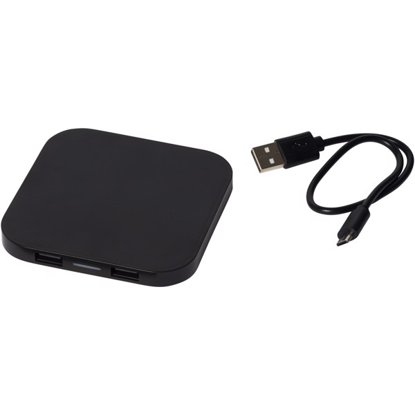 Ozone wireless charging pad with dual outputs - Solid black