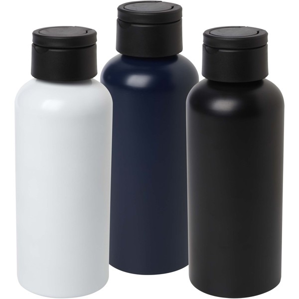 Trinity 600 ml RCS certified recycled aluminium water bottle with RPET lid - White