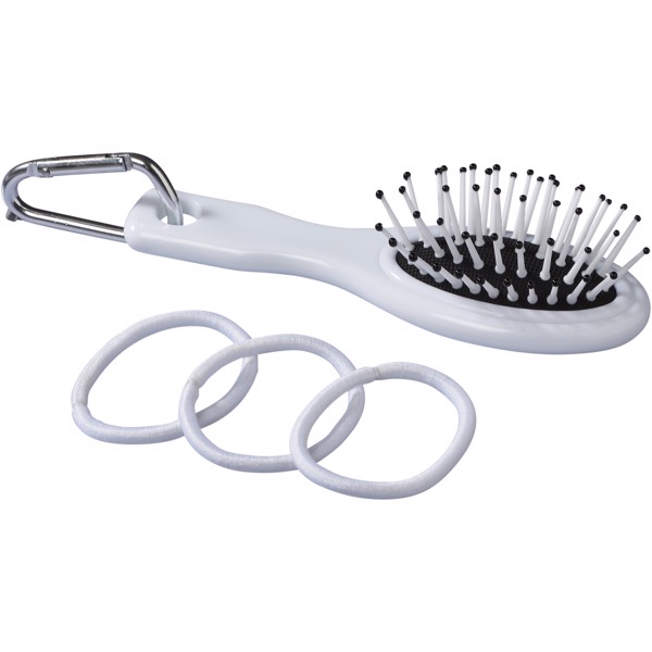Jolie hair brush and elastics - White