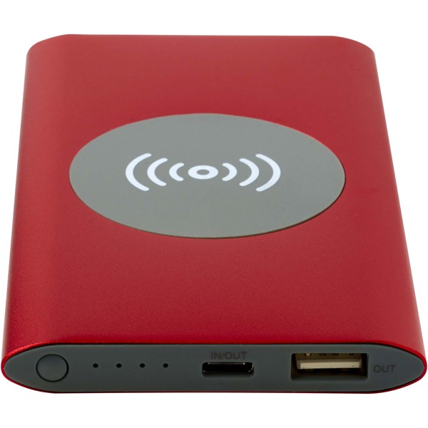 Juice 4000 mAh Type-C recycled aluminium wireless power bank - Red