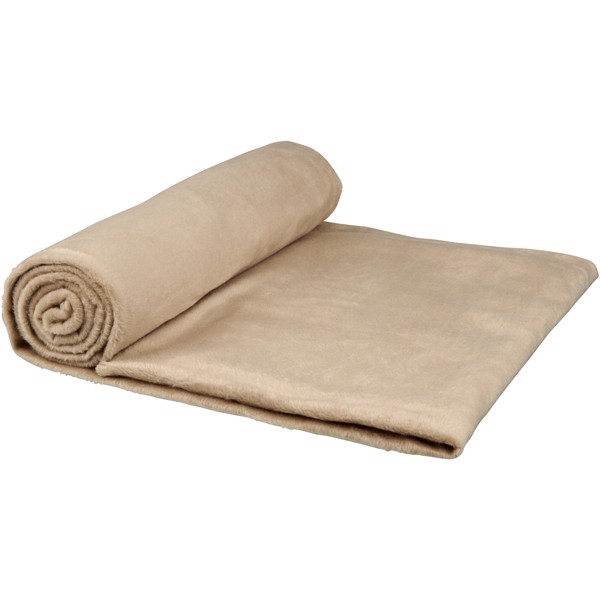 Aira RPET micro plush fleece blanket with cotton pouch