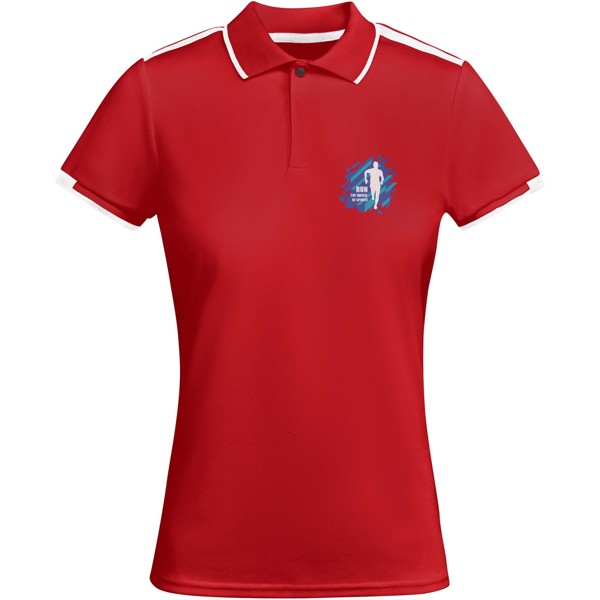 Tamil short sleeve women's sports polo - Red / White / roly-XL