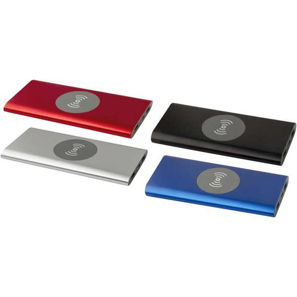 Juice 8000 mAh Type-C recycled aluminium wireless power bank - Silver
