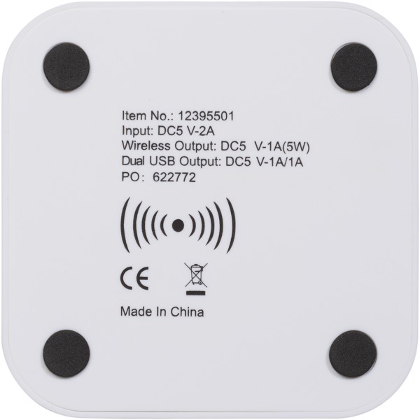 Ozone kabelloses Ladepad mit zwei Ausgängen - weiss